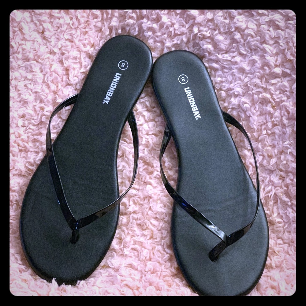 Black flip flops